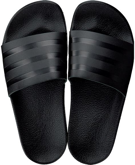 zwarte badslippers adidas|Adidas 3 strips dames.